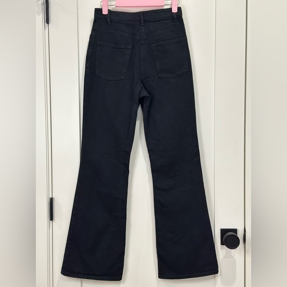 Aritzia Wilfred Free Two Step Flared Pants High Waisted Jeans Black Minimal Sz 4 - Picture 6 of 10